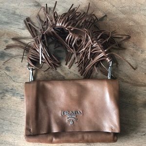 Authentic Prada Nappa Fringe Clutch Purse